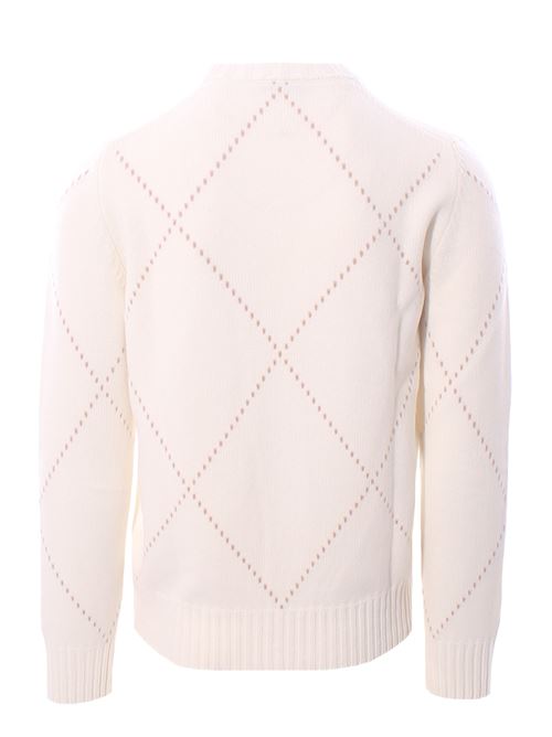 wool and cashmere marquetry crew neck LA FILERIA | 1315619653001